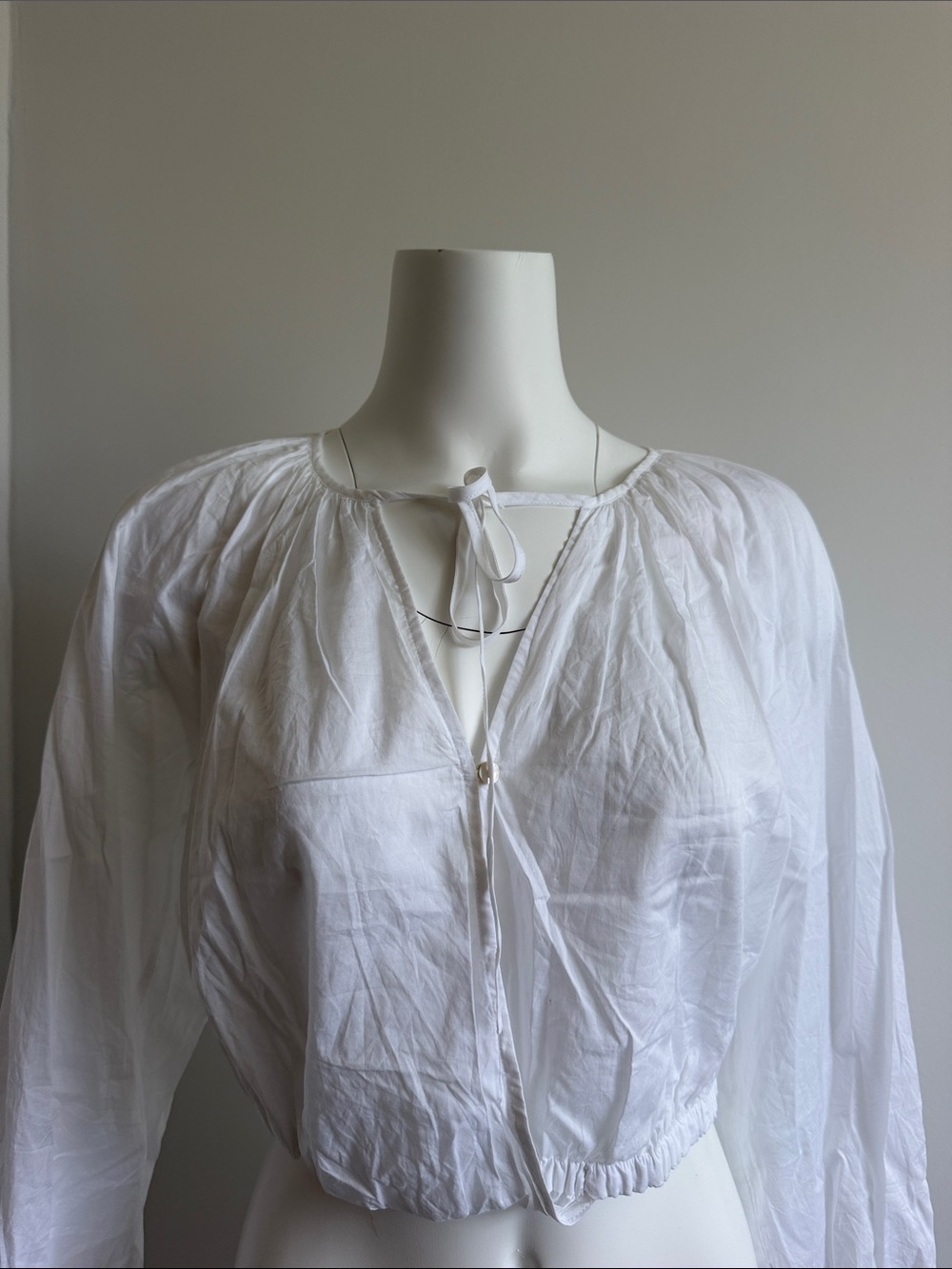 Rails White Tie-Front Peasant Top